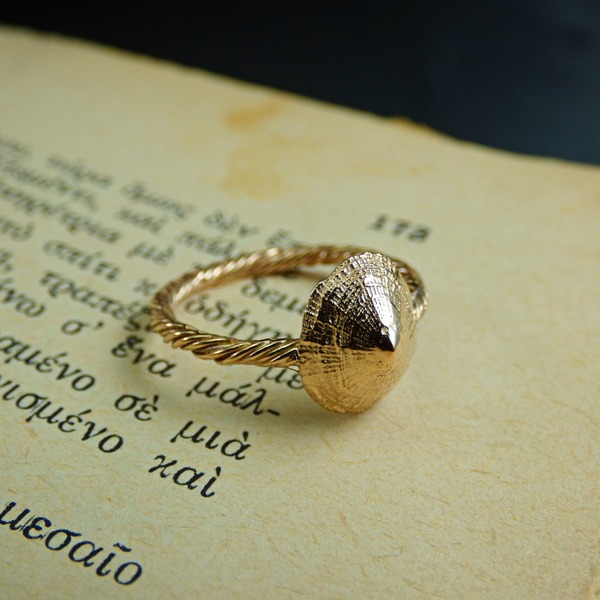 " Νηρίτης " Χειροποίητο δαχτυλίδι από ορείχαλκο επιχρυσωμένο 18Κ με κοχύλι! - επιχρυσωμένα, ορείχαλκος, κοχύλι, βεράκια, σταθερά - 3