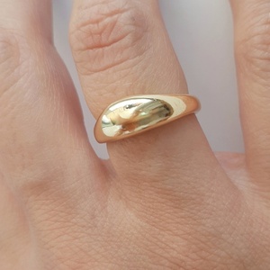 Δαχτυλίδι Shiny Mountain Gold - αυξομειούμενα, γεωμετρικά σχέδια, ατσάλι, φθηνά, ασήμι