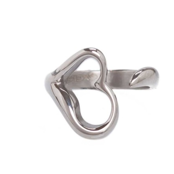 Ατσάλινο Δαχτυλίδι σε σχήμα Καρδιάς - καρδιά, ατσάλι, boho, αυξομειούμενα - 4