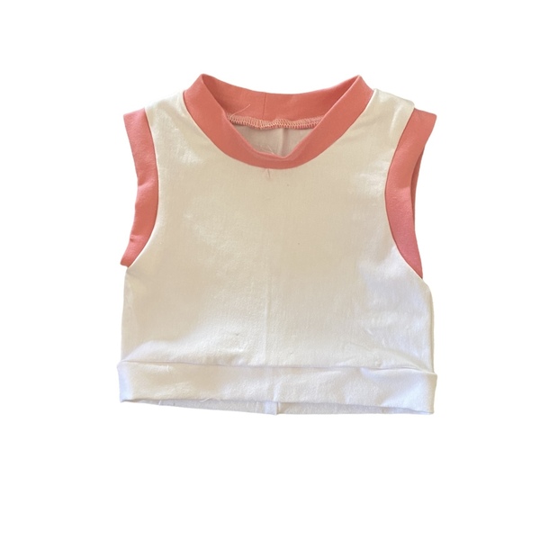 Τοπ λευκο κ ροζ - κορίτσι, 0-3 μηνών, βρεφικά ρούχα