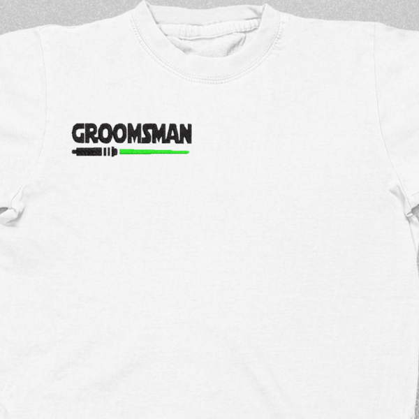 Σετ 4τμχ Βαμβακερό μπλουζάκι για Bachelore party με κεντητό σχέδιο Groomsman / star wars