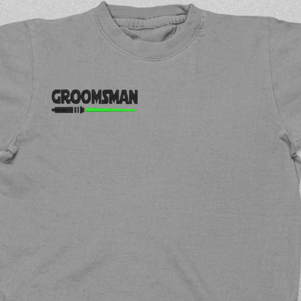 Σετ 4τμχ Βαμβακερό μπλουζάκι για Bachelore party με κεντητό σχέδιο Groomsman / star wars - 4