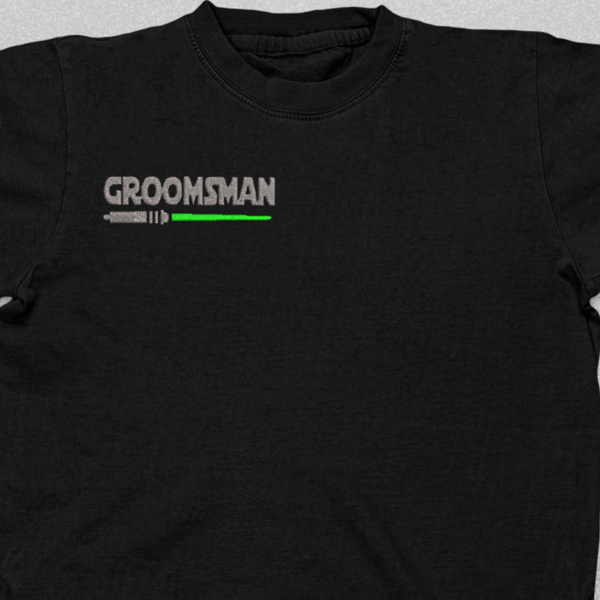 Σετ 4τμχ Βαμβακερό μπλουζάκι για Bachelore party με κεντητό σχέδιο Groomsman / star wars - 2