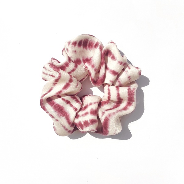 Χειροποίητο scrunchie με εφέ tie-dye - ύφασμα, λαστιχάκια μαλλιών