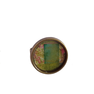 Δαχτυλίδι μπρονζέ vintage χειροποίητο αυξομειούμενο, με υγρό γυαλί - vintage, γυαλί, χειροποίητα, αυξομειούμενα