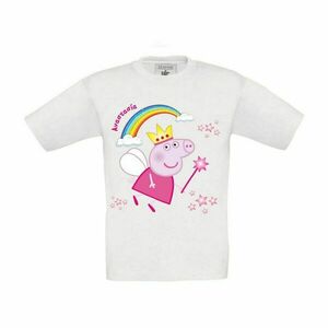 Λευκό t-shirt από 100% βαμβάκι με εκτύπωση την αγαπημένη γουρουνίτσα! - κορίτσι, personalised, παιδικά ρούχα, 100% βαμβακερό
