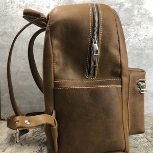 Δερμάτινο χειροποίητο καφέ backpack 27π*34υ*15β - δέρμα, πλάτης, σακίδια πλάτης, all day, μικρές - 5