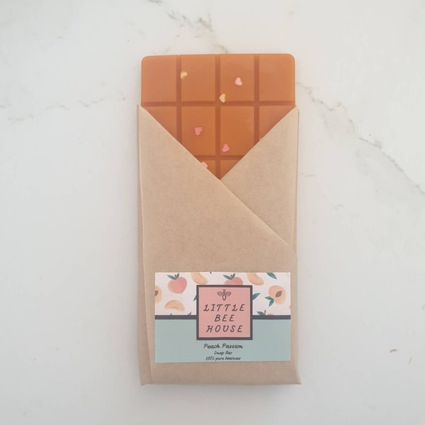 Wax Melt Μπάρα Σοκολάτας με μυρωδιά Peach Passion -80γρ - οικολογικό, αρωματικά χώρου