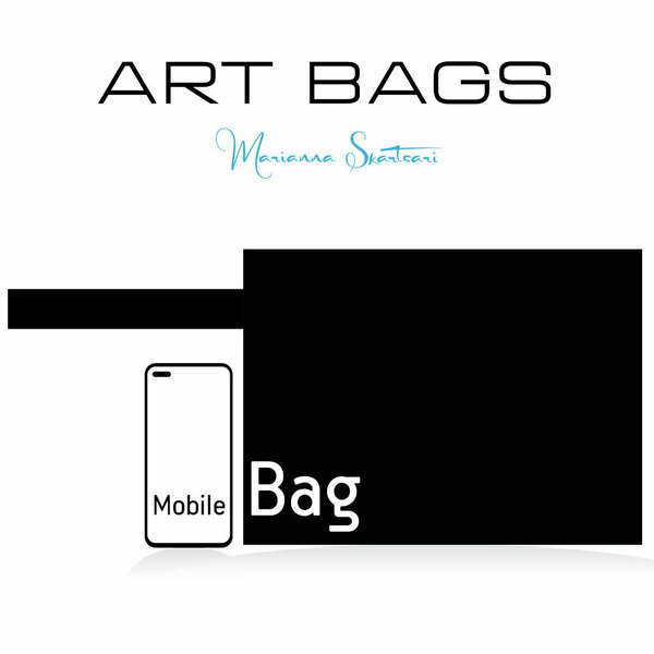 Τσάντα φάκελος χειρός από ύφασμα με εκτύπωση prints flat handbag 31X23 εκ "Santorini" - ύφασμα, φάκελοι, μεγάλες, all day, χειρός - 5