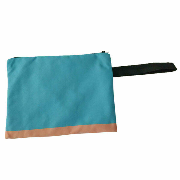 Τσάντα φάκελος χειρός από ύφασμα με εκτύπωση prints flat handbag 31X23 εκ "Paralio Astros" - ύφασμα, φάκελοι, μεγάλες, all day, χειρός - 3