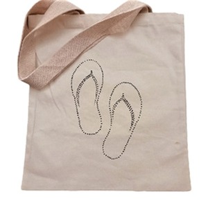 Τσάντα υφασμάτινη εκρού 36*42 ζωγραφισμένη στο χέρι - ύφασμα, ώμου, μεγάλες, all day, tote