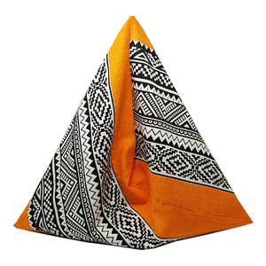 Τσάντα ώμου Origami Orange Tribe, 60x58εκ, ασπρόμαυρο πορτοκαλί - ύφασμα, ώμου, μεγάλες, all day, πάνινες τσάντες
