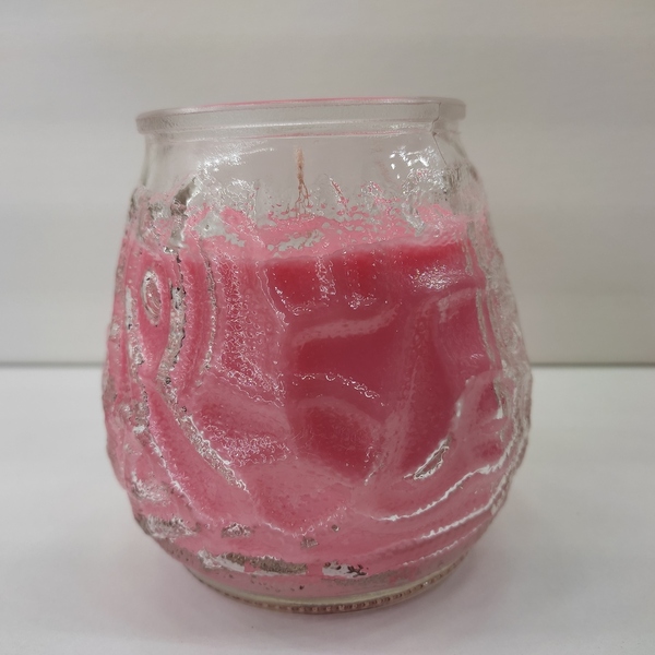 Κερί αρωματικό 350 γρμ ρόζ με άρωμα βανίλια σε γυάλινο ποτήρι πορταβέλα 10εκΧ7εk - αρωματικά κεριά