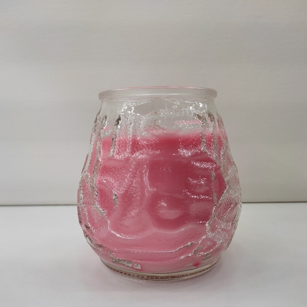 Κερί αρωματικό 350 γρμ ρόζ με άρωμα βανίλια σε γυάλινο ποτήρι πορταβέλα 10εκΧ7εk - αρωματικά κεριά - 2