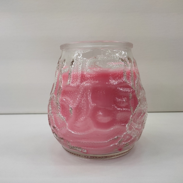 Κερί αρωματικό 350 γρμ ρόζ με άρωμα βανίλια σε γυάλινο ποτήρι πορταβέλα 10εκΧ7εk - αρωματικά κεριά - 4