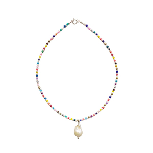 Κολιέ από μαργαριτάρια και μαργαριτάρι μπαρόκ μήκους περ. 40cm - charms, μαργαριτάρι, κοντά, πέρλες, seed beads