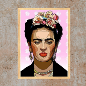 Κάδρο Φρίντα με ξύλινη κορνίζα σε φυσικό χρώμα (42 χ 32 εκ. ) - πίνακες & κάδρα, frida kahlo, πίνακες ζωγραφικής - 3