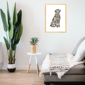 Κάδρο " για τους λάτρεις του σκύλου ¨ με ξύλινη κορνίζα σε φυσικό χρώμα (42 χ 32 εκ. ) - πίνακες & κάδρα, σκυλάκι, ζωάκια - 2