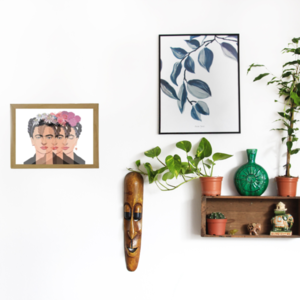 Καδράκι για " Frida ¨ με ξύλινη κορνίζα σε φυσικό χρώμα (21 χ 16 εκ. ) - πίνακες & κάδρα - 4