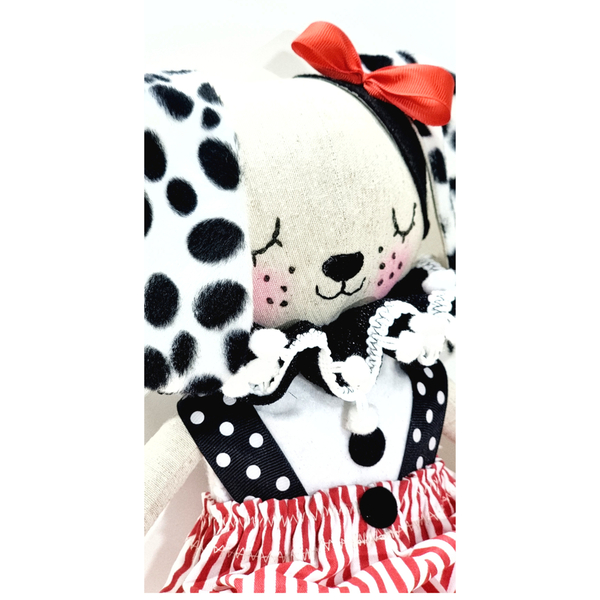Κούκλα memory pal με όνομα 50 εκατοστά, σκυλάκι Δαλματίας, κοριτσάκι - λούτρινα, personalised, βρεφικά, κούκλες, αναμνηστικά δώρα - 2