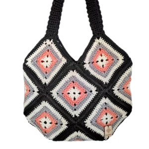 Χειροποίητη πλεκτή τσάντα ώμου crochet 30X30cm - νήμα, ώμου, μεγάλες, tote, πλεκτές τσάντες