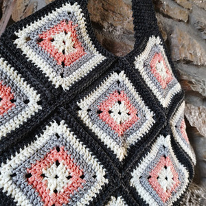 Χειροποίητη πλεκτή τσάντα ώμου crochet 30X30cm - νήμα, ώμου, μεγάλες, tote, πλεκτές τσάντες - 2