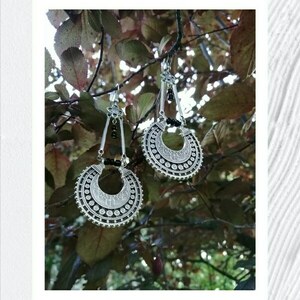 Σκουλαρίκια Boho ''Cassiopeia'' Earrings, Επάργυρο - Μήκος 9 εκ. - επάργυρα, μακριά, boho, γάντζος, zamak - 2