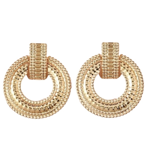 Gold earrings - χαλκός, καρφωτά, μικρά, boho, φθηνά