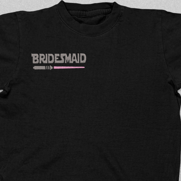 Σετ 4τμχ Βαμβακερό μπλουζάκι για Bachelorette party με κεντητό σχέδιο Bridesmaid / star wars - κεντητά - 5