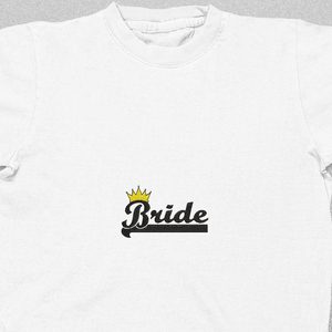 Βαμβακερό μπλουζάκι για Bachelorette party με κεντητό σχέδιο Bride royal - κεντητά