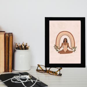 Καδράκι "Yoga 3 " με ξύλινη κορνίζα (21 χ 16 εκ. ) - πίνακες & κάδρα - 4