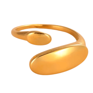 Μοντέρνο Δαχτυλίδι σε Χρυσή Απόχρωση - ατσάλι, αυξομειούμενα, φθηνά - 3