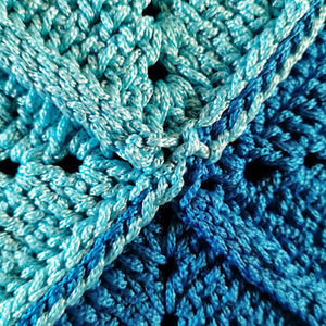 Χειροποίητη πλεκτή τσάντα ώμου crochet blue 30X30cm - νήμα, ώμου, all day, tote, πλεκτές τσάντες - 3