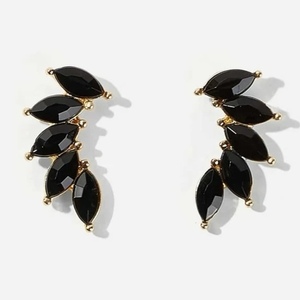 Gorgeous Black earrings - χαλκός, καρφωτά, μικρά, φθηνά