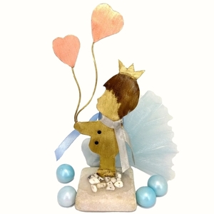 μπομπονιέρα μεταλλική χρυσή πρίγκηπας μπαλόνια 20 Χ 8 - βάπτισης - 2