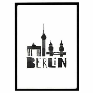 Κάδρο " Berlin¨ με μαύρη συνθετική κορνίζα (31 χ 22 εκ. ) - πίνακες & κάδρα