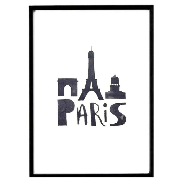 Κάδρο " Paris¨ με μαύρη συνθετική κορνίζα (31 χ 22 εκ. ) - πίνακες & κάδρα