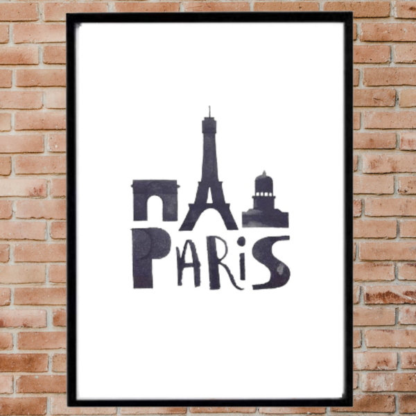 Κάδρο " Paris¨ με μαύρη συνθετική κορνίζα (31 χ 22 εκ. ) - πίνακες & κάδρα - 3