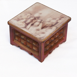 Ξύλινο κουτί διαστάσεων 16cmX15cmX10cm vintage. - ξύλο, διακοσμητικά