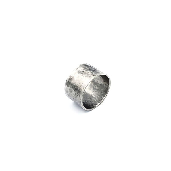 Ασημένιο σφυριλατο χειροποίητο δαχτυλίδι - ασήμι 925, σταθερά, μεγάλα