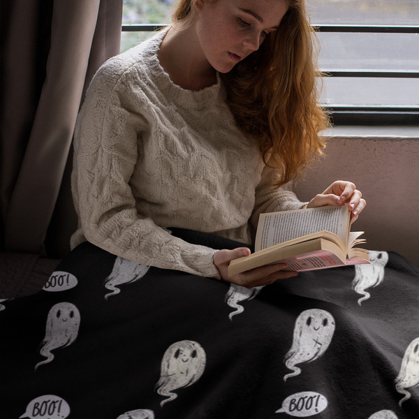 Κουβέρτα minky Halloween φαντάσματα Boo 127Χ153 εκ- Looloo & Co - δώρο, halloween, κουβέρτες - 5