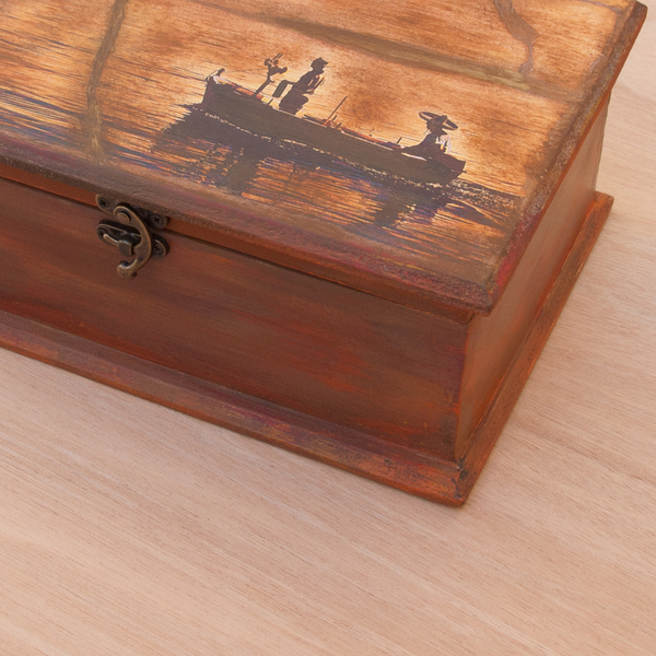 Ξύλινο κουτί διαστάσεων 23,5cm*18cm*10cm . - ξύλο, καράβι, διακοσμητικά, αξεσουάρ γραφείου - 3