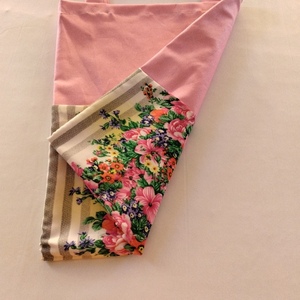 Ροζ Τζιν Τσαντα με φλοραλ τσεπη για ψωνια - ύφασμα, ώμου, φλοράλ, tote, πάνινες τσάντες - 3