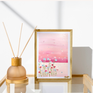 Candy Sunset A5 - πίνακες & κάδρα, φλοράλ, λουλούδι, πίνακες ζωγραφικής