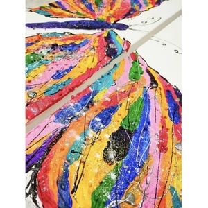 Πίνακας Πολύχρωμη πεταλούδα ακρυλικό σε καμβά - πίνακες & κάδρα, πεταλούδα - 2