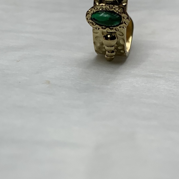 Ατσάλινο δαχτυλίδι με πράσινη σταγόνα ! - ατσάλι, boho, σταθερά, φθηνά - 2