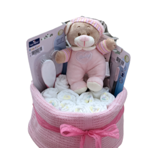 Τουρτοπανα για νεογέννητο κοριτσάκι Pink Bear - κορίτσι, σετ δώρου