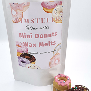 Χειροποίητα wax melts Mini Donuts από κερί σόγιας με άρωμα γλυκό και σοκολάτα. 10τμχ 120γρ. - αρωματικά κεριά, soy candle, soy wax