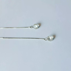 Silver classic earrings - ορείχαλκος, κρεμαστά, φθηνά - 3