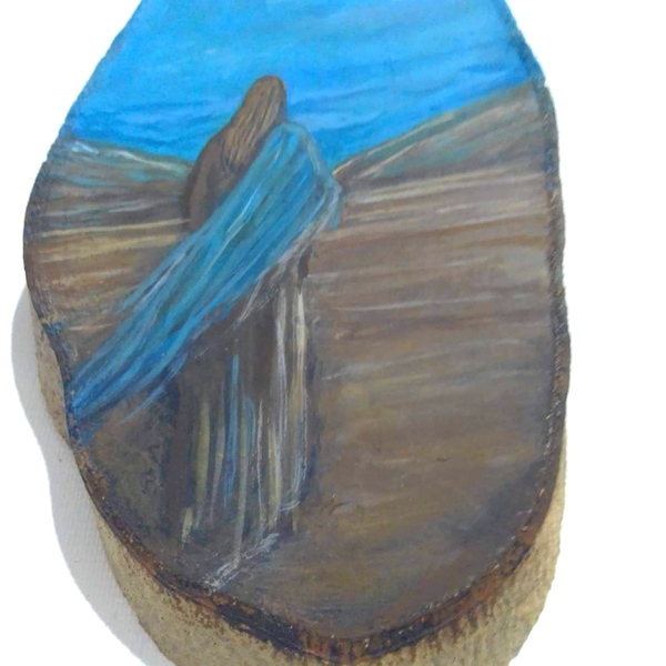 Χριστός ζωγραφική κρεμαστό σε ξύλο ελιάς 8x10 εκ - κρεμαστά, διακοσμητικά - 2